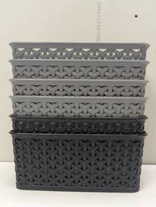 lot 47 image: 6 Pack - Y-Weave Small Decorative Storage Basket - Brightroom mixed color - 6 Pack