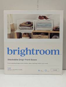 lot 54 image: Stackable Large Bin Front Opening Clear - Brightroom Transparent Utility Storage, 19 Volume, Stackable