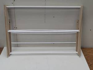 lot 26 image: Household Essentials Wood Clothes Dryer White Light Brown Drying Rack