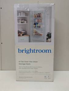 lot 32 image: 4 Tier Over-The-Door Storage Rack - Brightroom Adjustable Shelves