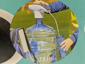 lot 37 image: Primo Rechargeable Electronic Pump Water Bottle Accessory White Plastic, Spot Clean, Cold Beverages