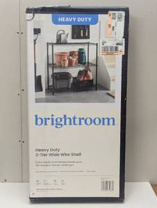 lot 96 image: 3 Tier Wide Wire Shelving - Brightroom - Black