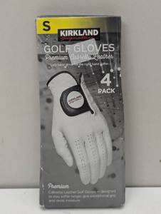 lot 110 image: Kirkland Signature Leather Golf Glove 4-pack (S)