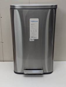 lot 143 image: 45L Rectangular Step Trash Can - Brightroom - Silver