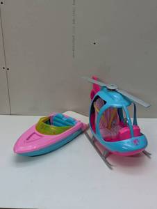 lot 177 image: Barbie Helicopter & Barbie Boat Set -