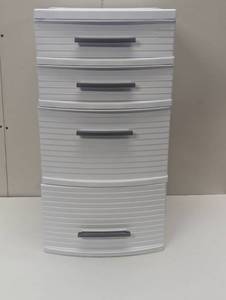 lot 123 image: 4 Drawer Medium Tower White - Brightroom