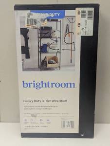 lot 126 image: 4 Tier Wire Shelving Black - Brightroom Steel Utility Storage