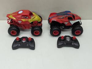 lot 180 image: Monster Jam (Spider-Man & Iron Man) RC Monster Truck 124 Scale Kids Toys Car