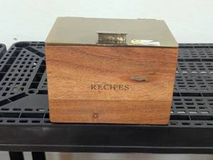 lot 21 image: Hearth & Hand Recipe Box - WoodBrass