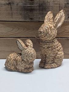 lot 32 image: Pair of Rabbit Weave EasterSpring Decor