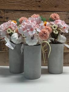lot 60 image: Set of 3 Fall to Spring Table Center Piece Decor - FloralPumpkin