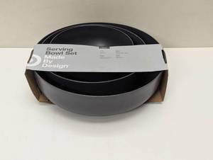 lot 128 image: 3pc Plastic Nesting Serving Bowls Gray - Made By Design