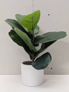 lot 140 image: Fiddle Leaf Faux Plant - Table Top Decor