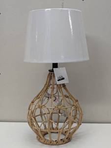 lot 115 image: Boho Rattan Table Lamp Brown - Threshold