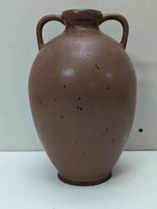 lot 123 image: 11 Inch Ceramic Earth Tone Vase with Handles