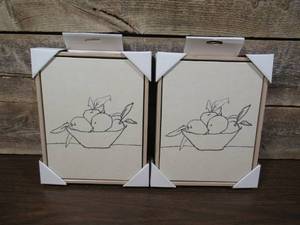 lot 48 image: Set of 2 Threshold 8 x 10 Framed Printed Fruit Canvas