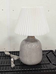 lot 2 image: Table Lamp - Ceramic with White Shade - Great for Office