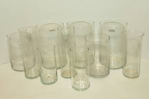 lot 16 image: 10 Hurricane Glass Vases