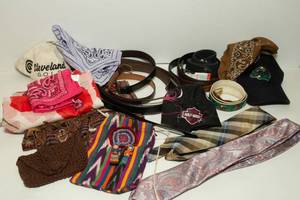 lot 50 image: Variety of Accessories - Belts, Scarves, Hats, Bandanas, Etc.
