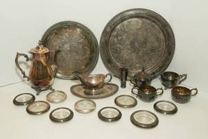 lot 63 image: Silver Plate Items - Including Coasters