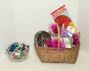 lot 87 image: Party Items - Party beads, plates, decor, etc.