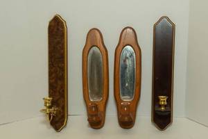 lot 131 image: Four Wooden Wall Sconces