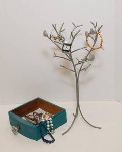 lot 222 image: Jewelry Tree and Costume Jewelry