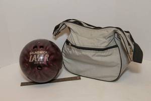 lot 241 image: Brunswick Laser Bowling Ball and Bag