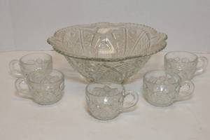 lot 249 image: Punch Bowl and Five Cups