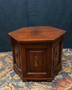 lot 177 image: Hexagon Side Table with Storage