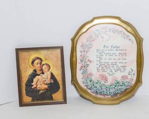 lot 297 image: Two Pieces of Religious Wall Art