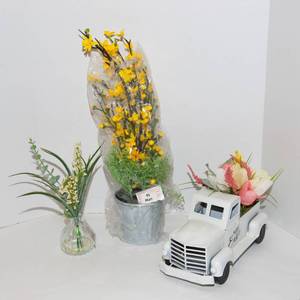 lot 296 image: Three Faux Floral Arrangements