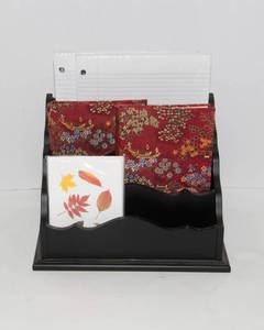 lot 299 image: Mail Sorter, Two Small Notepads, Loose Leaf Paper, and Blank Greeting Cards