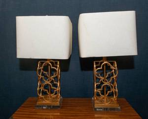 lot 225 image: Two Gold Toned Lamps