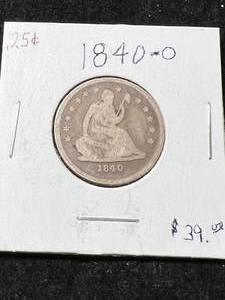 1840-O US SEATED LIBERTY QUARTER