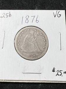 1876 US SEATED LIBERTY QUARTER