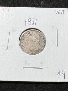 lot 08 image: 1831 US BUST DIME