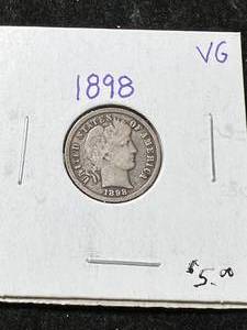 lot 13 image: 1898 US BARBER DIME