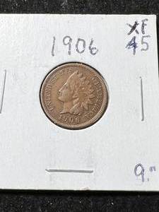 lot 29 image: 1906 US INDIAN HEAD CENT XF45