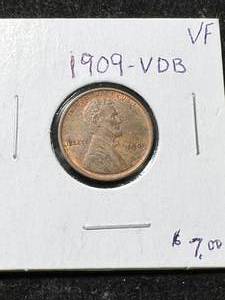 lot 31 image: 1909-VDB US WHEAT CENT VF
