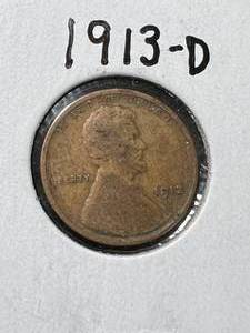 lot 35 image: 1913-D US WHEAT CENT