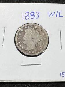 lot 39 image: 1883 WCENTS US LIBERTY NICKEL