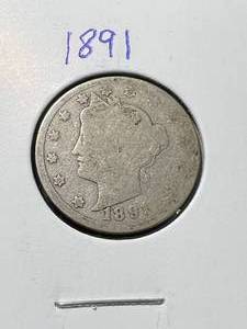 lot 42 image: 1891 US LIBERTY NICKEL