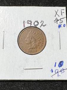 lot 53 image: 1902 US INDIAN HEAD CENT XF