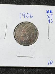lot 54 image: 1906 US INDIAN HEAD CENT XF45