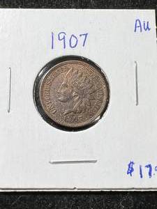 lot 60 image: 1907 US INDIAN HEAD CENT AU