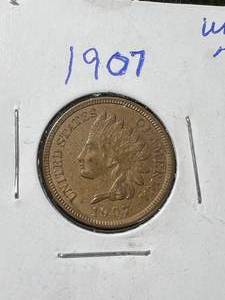 lot 64 image: 1907 US INDIAN HEAD CENT UNC