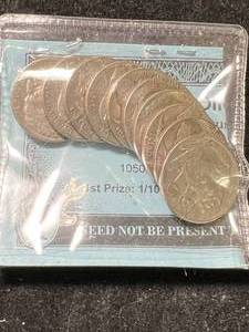 lot 68 image: 10 US BUFFALO NICKELS