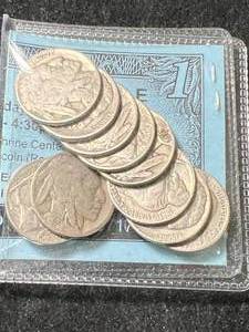 lot 69 image: 10 US BUFFALO NICKELS