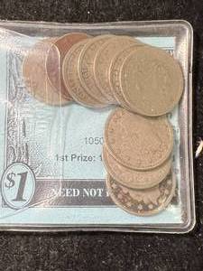 lot 89 image: 10 US LIBERTY NICKELS